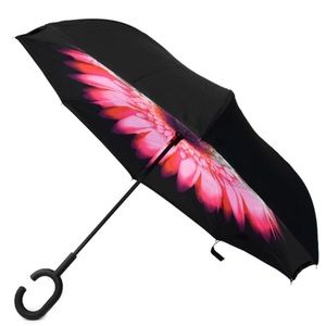 Pink Flower Double Layer Inverted Umbrella
